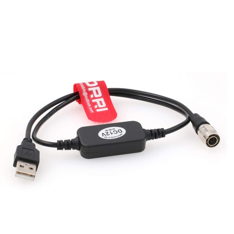 DRRI Regulated 12v 4pin Male Hirose to USB Power Cable for Zoom F4/F8 Sound Devices 68, MacBook air M1 - Image 1